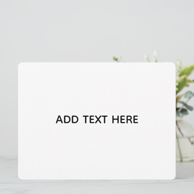 Create Your Own White  Invitation (Standing Front)