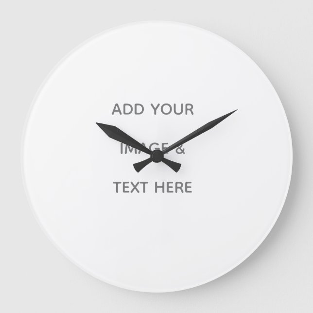 Create Your Own white  Large Clock (Front)