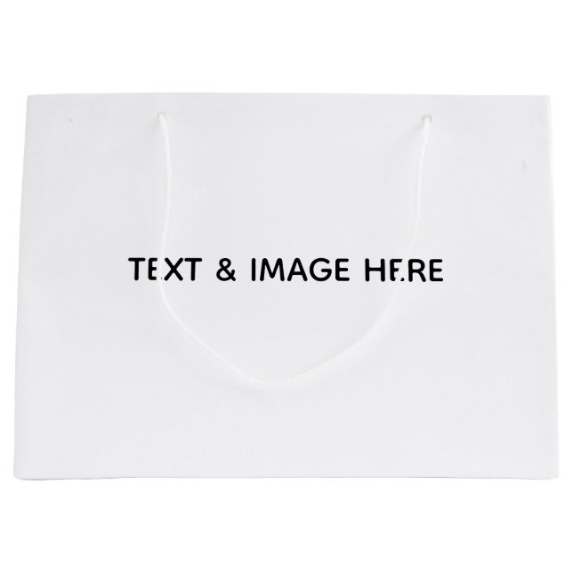 Create Your Own white Large Gift Bag (Front)