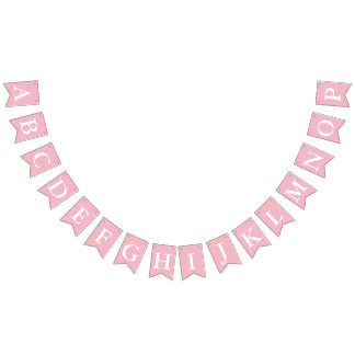 Create Your Own White Letter Pink Background Bunting