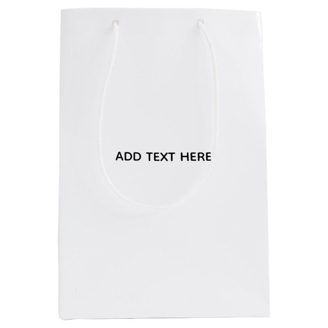 Create Your Own White  Medium Gift Bag (Front)