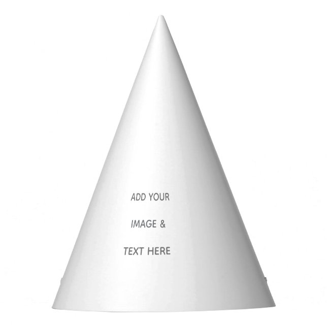 Create Your Own white  Party Hat (Front)