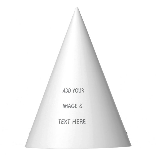 Create Your Own white  Party Hat (Front)