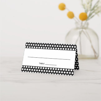 Create Your Own White Polka Dot Place Card