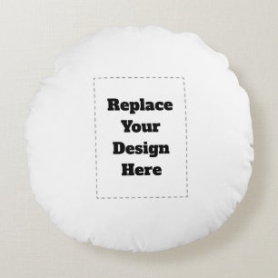 Create Your Own white Round Cushion