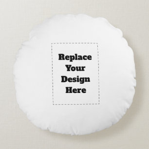 Create Your Own white Round Cushion