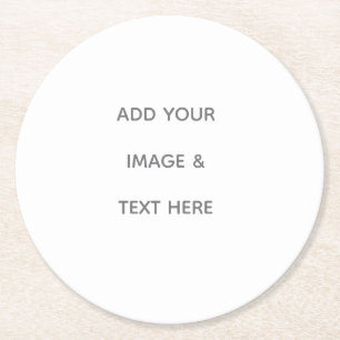 Create Your Own white  Round Paper Coaster
