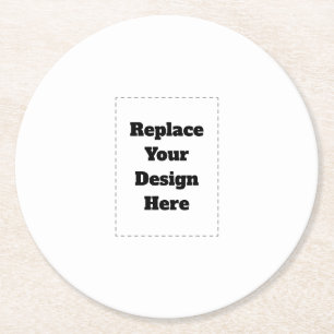 Create Your Own white Round Paper Coaster