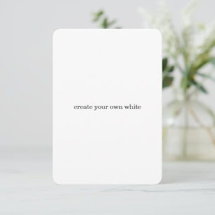 create your own white RSVP card