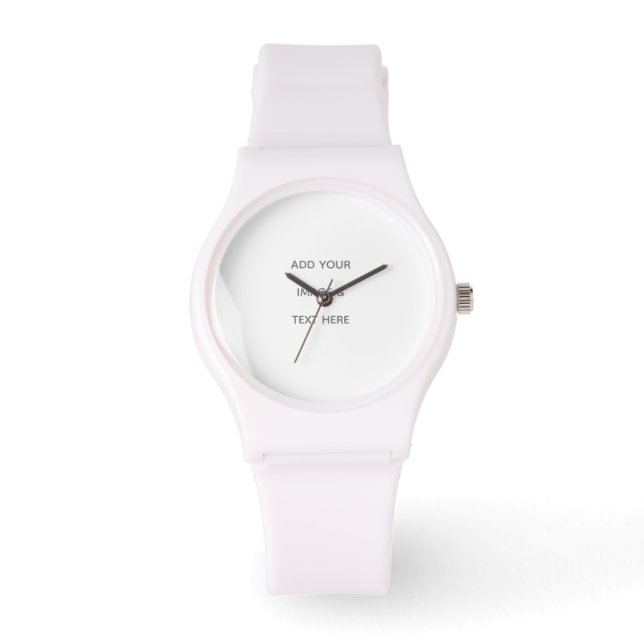 Create Your Own white  Save The Date Watch (Front)