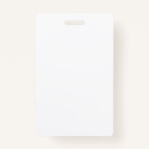 Create Your Own White Solid Custom ID Badge