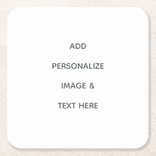 Create Your Own white  Square Paper Coaster
