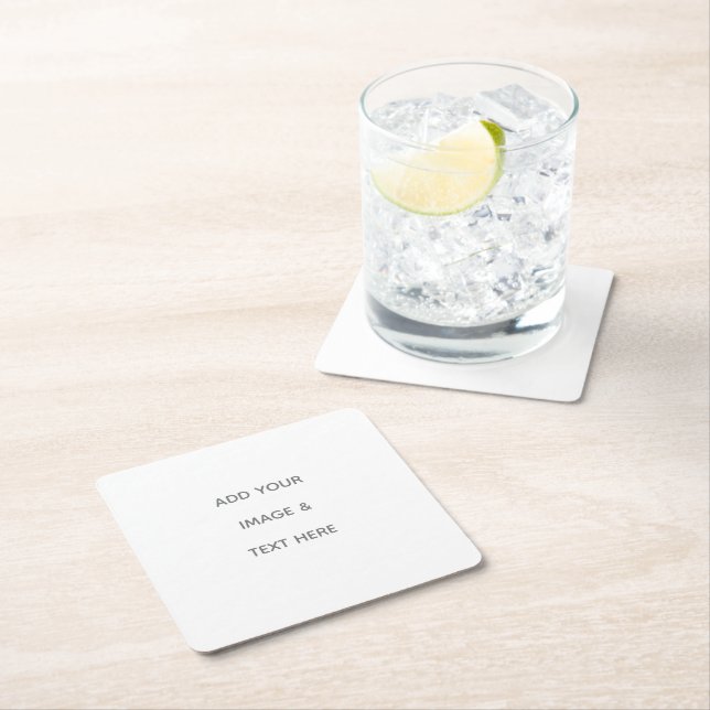 Create Your Own white  Square Paper Coaster (Insitu)