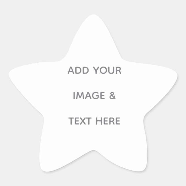 Create Your Own white  Star Sticker (Front)