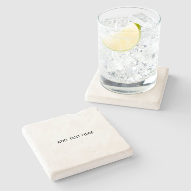 Create Your Own White  Stone Coaster (Side)