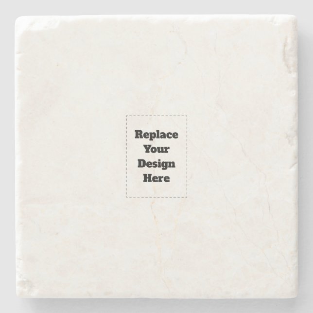Create Your Own white  Stone Coaster (Front)