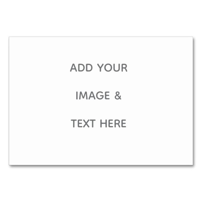 Create Your Own white  Table Number (Front)