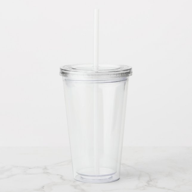 Create Your Own white template  Acrylic Tumbler (Front)