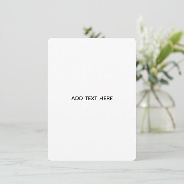 Create Your Own White  Thank You Card (Standing Front)