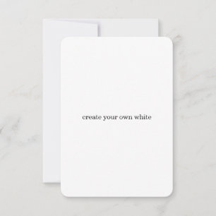 create your own white thank you card