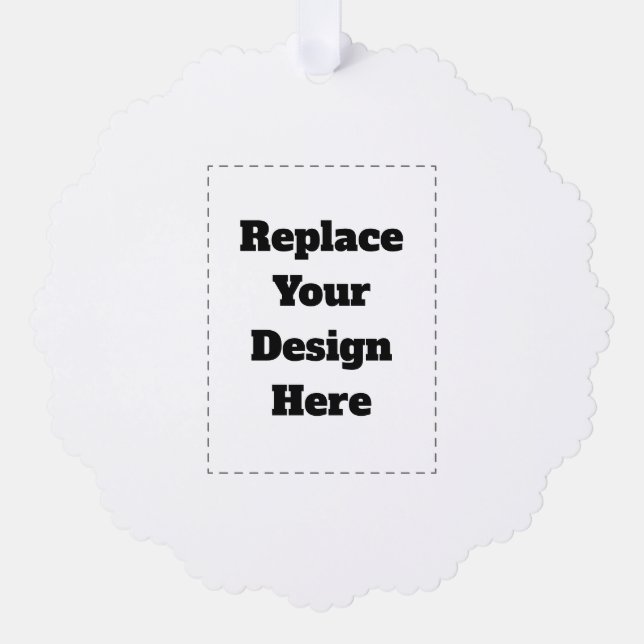 Create Your Own white  Tree Decoration Card (Front)