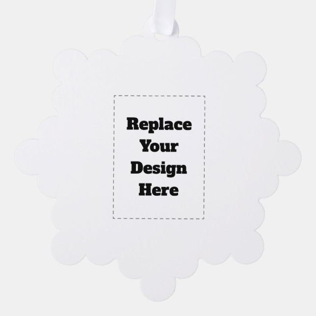 Create Your Own white  Tree Decoration Card (Front)