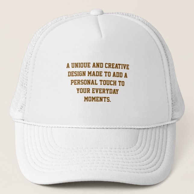 Create Your Own White Trucker Hat (Front)