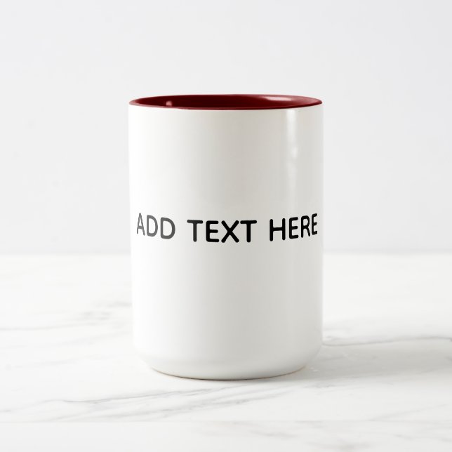 Create Your Own White  Two-Tone Coffee Mug (Center)