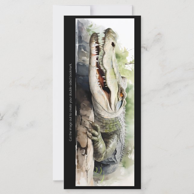 Create Your Own Wild Alligator Bookmark Card (Front)