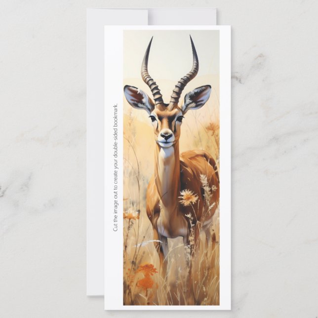 Create Your Own Wild Gazelle Bookmark Card (Front)