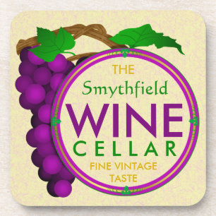 Create Your Own Wine Cellar Grapes Personalised Coaster