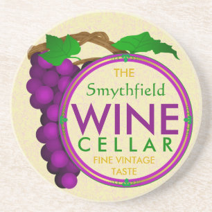 Create Your Own Wine Cellar Grapes Personalised Coaster