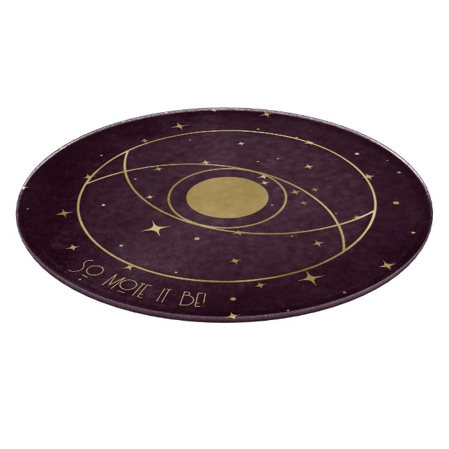 Create Your Own Wine & Gold Celestial Magical Eye Cutting Board (Corner)