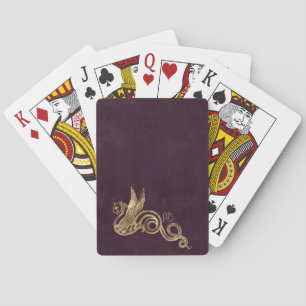 Create Your Own Wine & Gold Winged Snake Playing Cards
