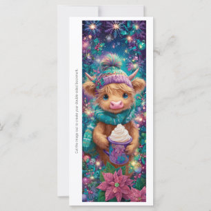 Create Your Own Winter Highland Calf Bookmark Card