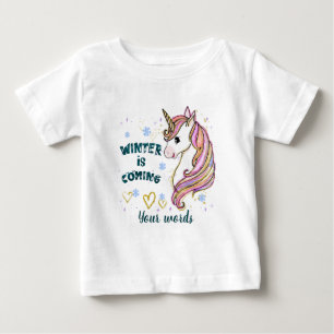 Create Your Own Winter Unicorn Baby T-Shirt