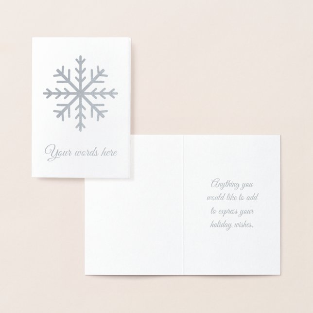 Create Your Own Wintery Silver Foil Snowflake Card (Display)