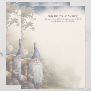 Create Your Own Wise Old Dwarf Garden Stationery Custom Letterhead
