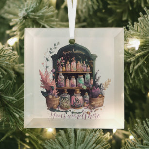 Create Your Own Witch's Herbs Apothecary Glass Tree Decoration