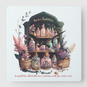 Create Your Own Witch's Herbs Apothecary Square Wall Clock