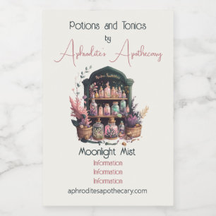 Create Your Own Witch's Herbs Apothecary Wine Label