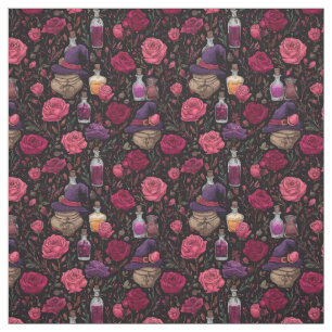 Create Your Own Witchy Pink Red Purple Roses Fabric