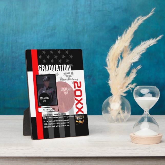 Create Your Own with 3 images and 9 text lines Plaque (Side)