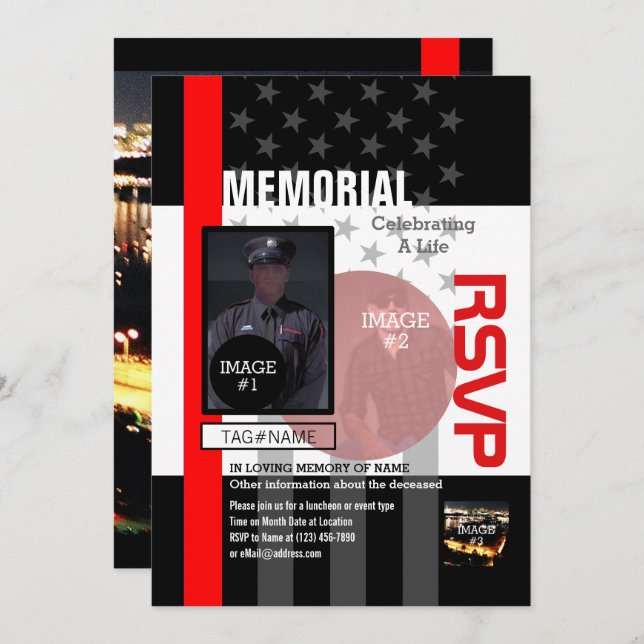 Create Your Own with 4 images and 12 lines of text Invitation (Front/Back)