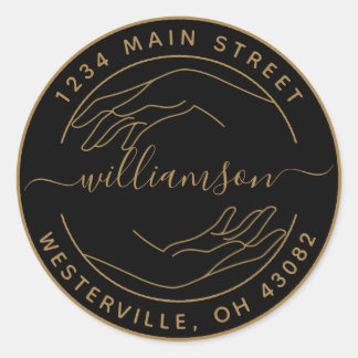 Create Your Own Woman Hands Round Return Address C Classic Round Sticker