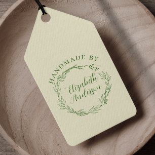 Create Your Own Wreath & Script Handmade By Name Rubber Stamp