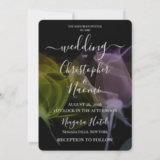 Create Your Own X-Ray Flowers on Black Invitation