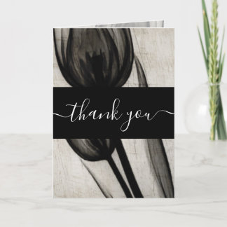 Create Your Own X-Ray Sepia Dark Tulips Thank You Card