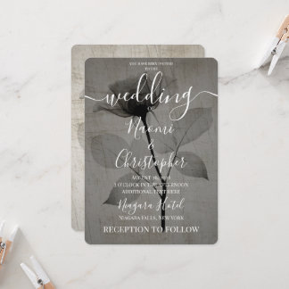 Create Your Own X-Ray Sepia Flower Wedding Invitation