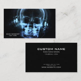 Create Your Own X-Ray Skeleton in Headphones Business Card